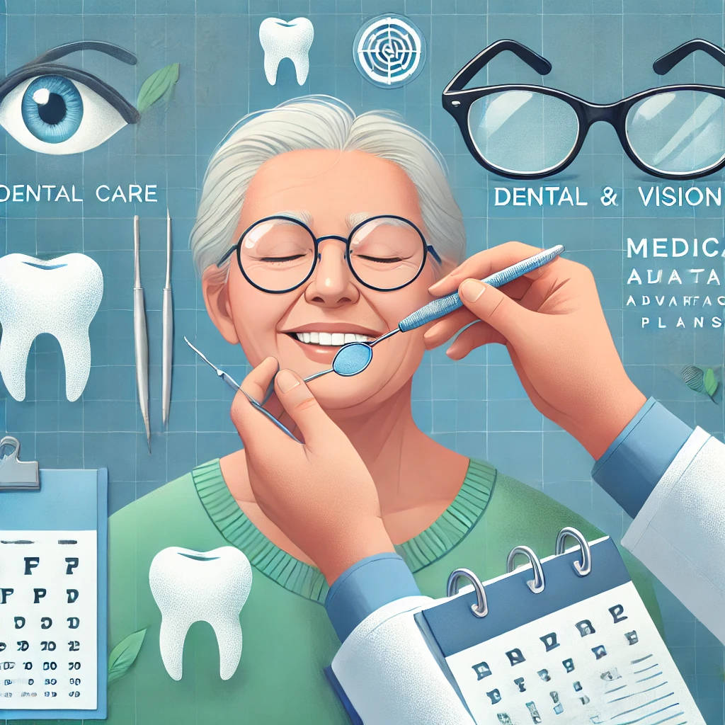 One of the main attractions of Medicare Advantage plans (Part C) is the additional benefits they offer, including coverage for dental and vision services.